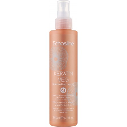Echosline Keratin Veg Laminating polishing spray Ламиниращ спрей с кератин и арган за суха и третирана коса без отмиване 200ml